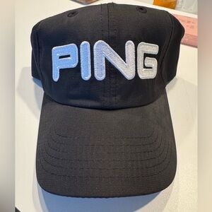 PING Black Cap with White Logo